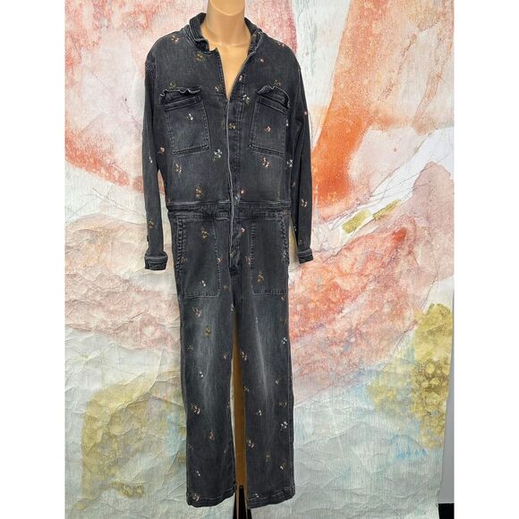 Free People x Driftwood Embroidered Straight Leg Coveralls - Picture 5 of 8